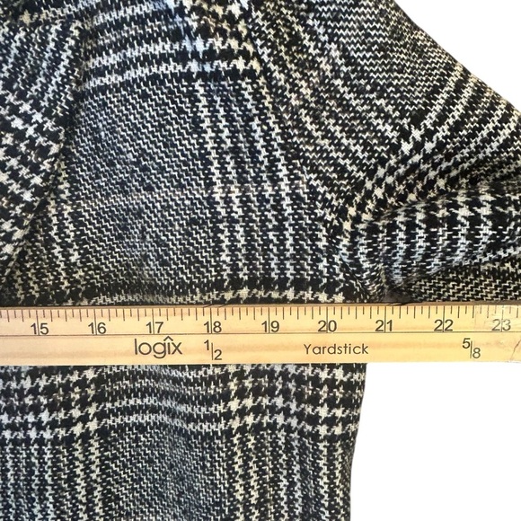 Sage (Sage and Sadie) The Label Black Gray Plaid Pea Coat Large Anthropology - Picture 4 of 8
